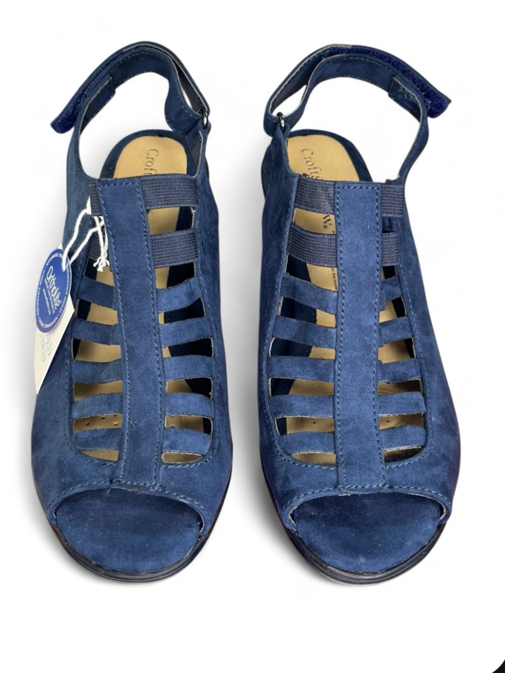 CROFT & BARROW NWT NAVY BLUE WOMENS SHAY ORTHOLITE CAGED HIGH HEELS
